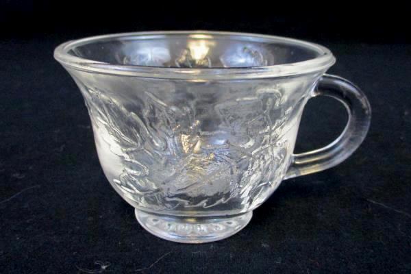 Clear Glass Grape Cluster Leaves Punch Bowl Set With 8 Cups Party Wedding