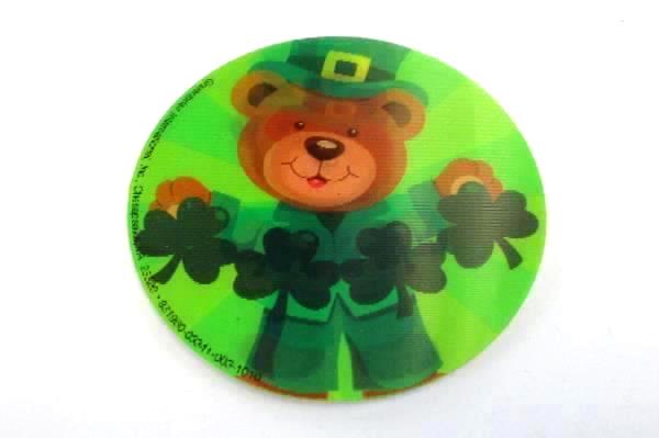 St Patricks Day Patty's Day Bear Clover Lenticular Button Pinback Lapel