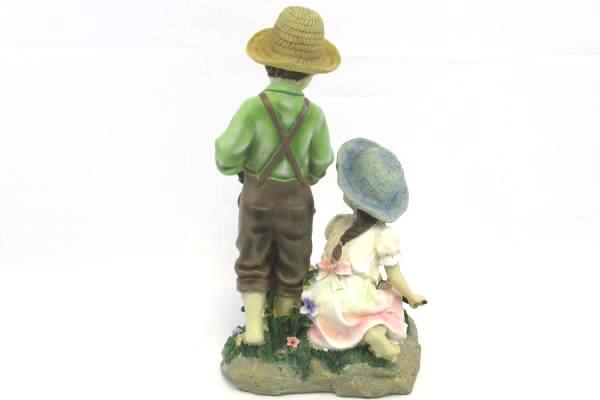 Boy & Girl Gardening Figurine Planting Flowers Decor Display Mothers Day