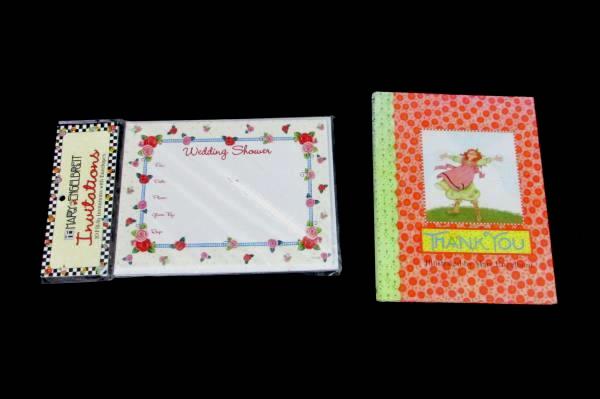 Lot of 2 Mary Engelbreit 10 Fill In Wedding Shower Invites Thank You Book