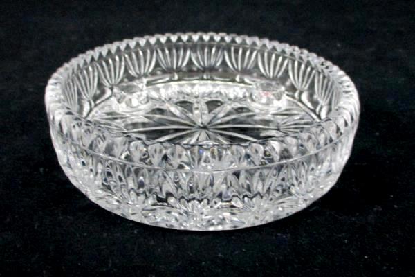 Vintage Candle Holder Heavy Lead Crystal Clear Glass 3 Hole Small Taper Round