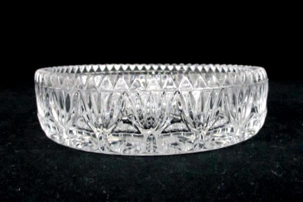 Vintage Candle Holder Heavy Lead Crystal Clear Glass 3 Hole Small Taper Round