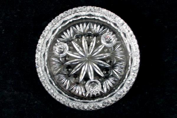 Vintage Candle Holder Heavy Lead Crystal Clear Glass 3 Hole Small Taper Round