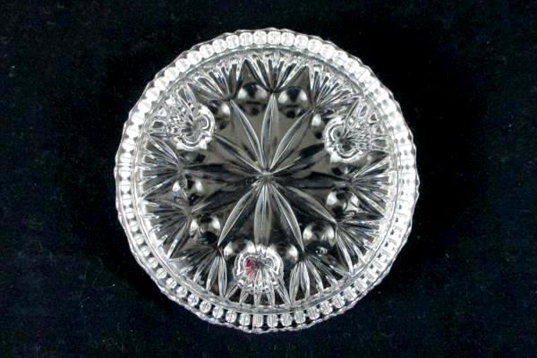 Vintage Candle Holder Heavy Lead Crystal Clear Glass 3 Hole Small Taper Round
