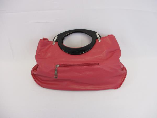 Adam & Alix Salmon Pink Retro Inspired Purse Plastic Handle Vinyl Flower Handbag