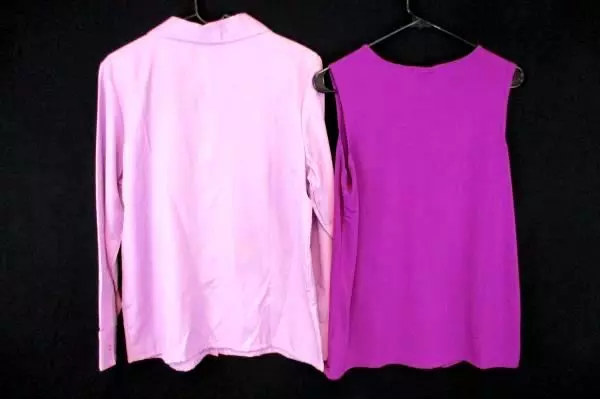 Lot 2 Women's Tops Blouse Tank Shirts Purple Susan Graver Blair Size M Vintage