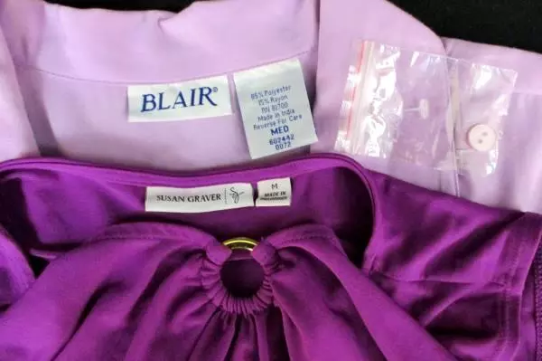 Lot 2 Women's Tops Blouse Tank Shirts Purple Susan Graver Blair Size M Vintage