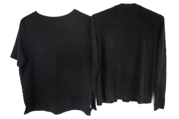 Lot of 2 Women's Black Sweater Cardigan Short Sleeve Quilt Front Old Navy M