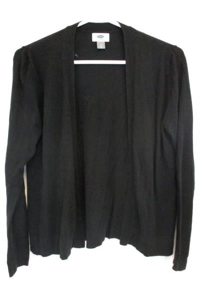 Lot of 2 Women's Black Sweater Cardigan Short Sleeve Quilt Front Old Navy M