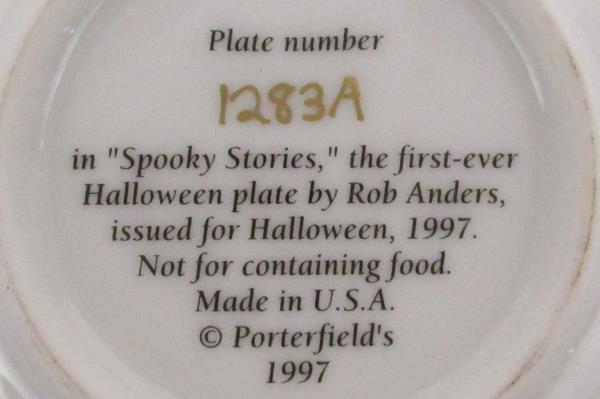 1997 Collectors Plate Spooky Stories by Artist Rob Anders Miniature COA & Stand