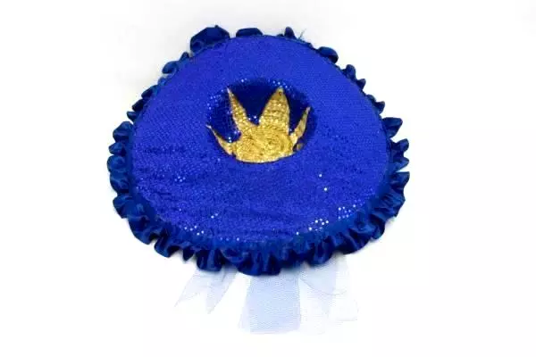 Flashy Derby Hat Purple Blue Glitter Sequin Tulle Bow Hat Sun Glamour Handmade