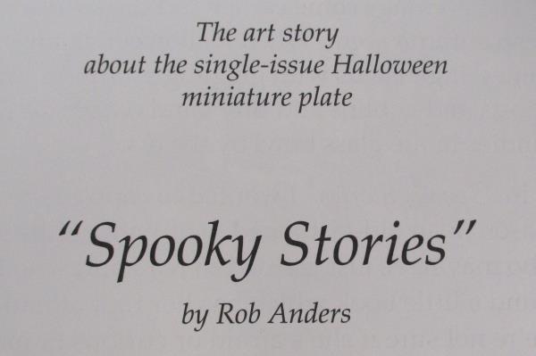 1997 Collectors Plate Spooky Stories by Artist Rob Anders Miniature COA & Stand