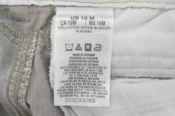 Dockers Beige Corduroy Straight Leg Pants Women's Size 12M 100 Percent Cotton
