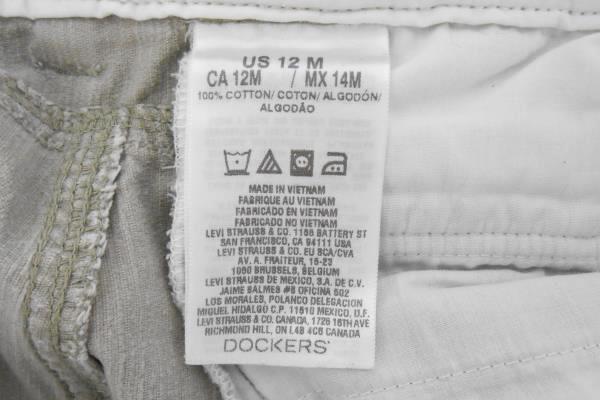 Dockers Beige Corduroy Straight Leg Pants Women's 12 M 100% Cotton