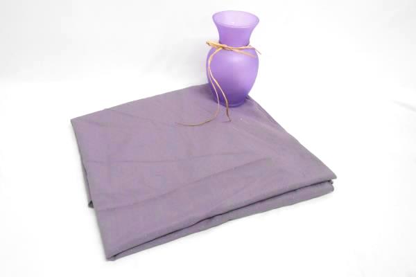 Frosted Lilac Purple Glass Vase and Round Tablecloth Set Home Table Decor