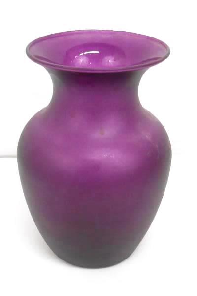 Purple Glass Vase and Round Tablecloth Plus Crochet Doiley Set Home Table Decor