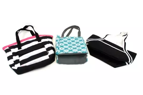 Set of 3 Canvas Lunch Bag Portable Insulated Lunch Thermal Food Picnic Lunch Bag