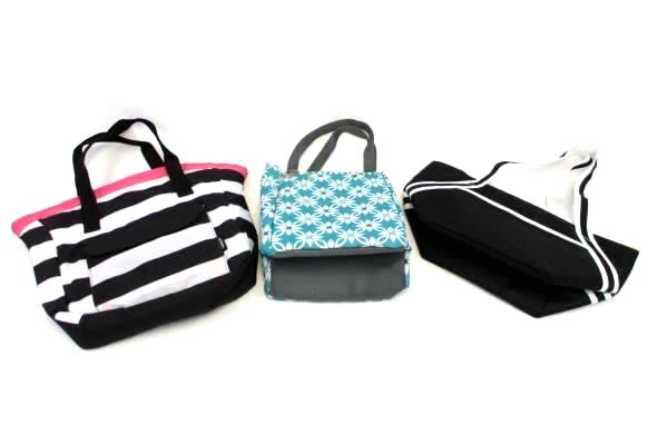 Set of 3 Canvas Lunch Bag Portable Insulated Lunch Thermal Food Picnic Lunch Bag