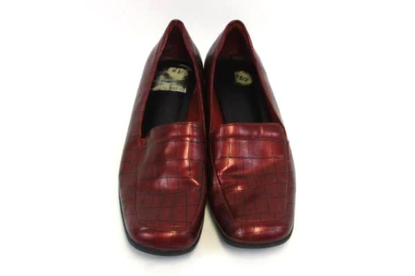 Life Stride Shiny Red Faux Leather Slip On Loafer Shoes Size 8.5