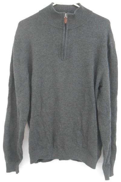 Roundtree & York Charcoal Gray Grey 1/4 Zip Pullover Sweater Men's Size Large