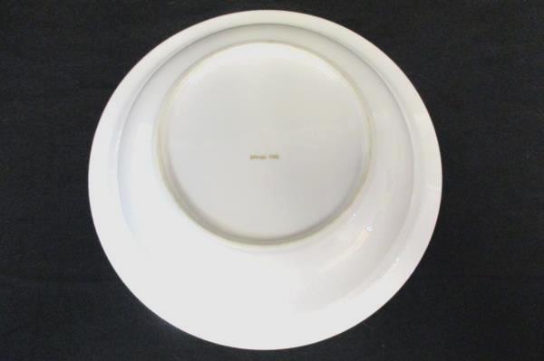 9" Round Serving Bowl Spring Time China White with Platinum Gilt Primrose Vine