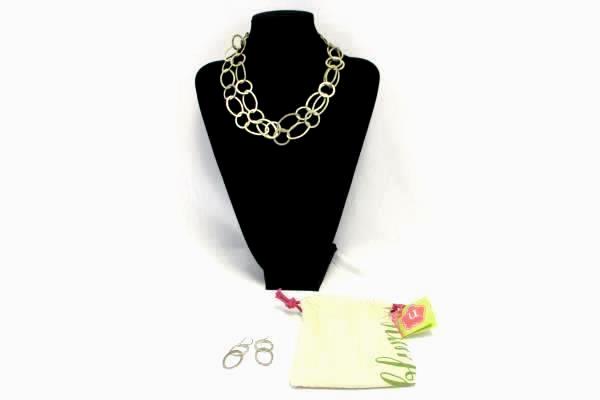 U BLUME Be Bold Chain Necklace & Earring Set with Satchel