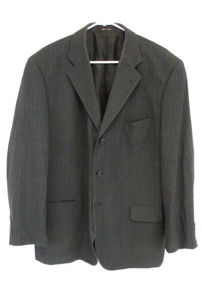 Men's George Black Pinstripe Blazer Jacket Sport Coat 3 Button Size 44 R