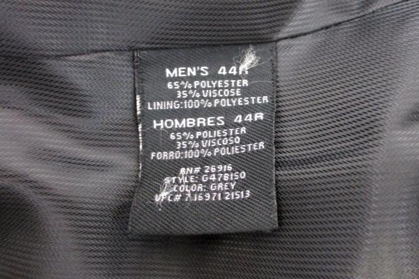 Men's George Black Pinstripe Blazer Jacket Sport Coat 3 Button Size 44 R
