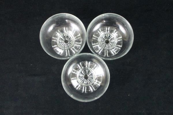 Lot of 3 Vintage Bowls Sundae Sherbet Dessert Clear Glass Pedestal