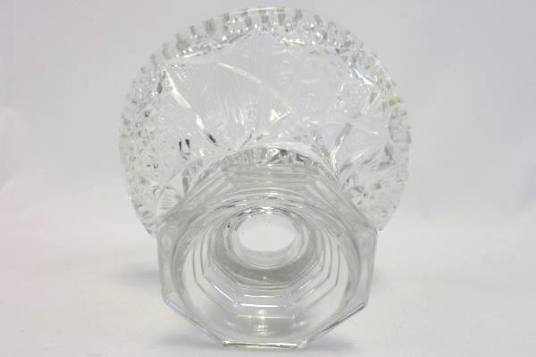 Vintage Starburst Pattern Clear Glass Decorative Pedestal Nut Candy Dish