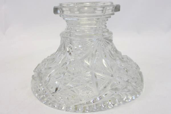 Vintage Starburst Pattern Clear Glass Decorative Pedestal Nut Candy Dish