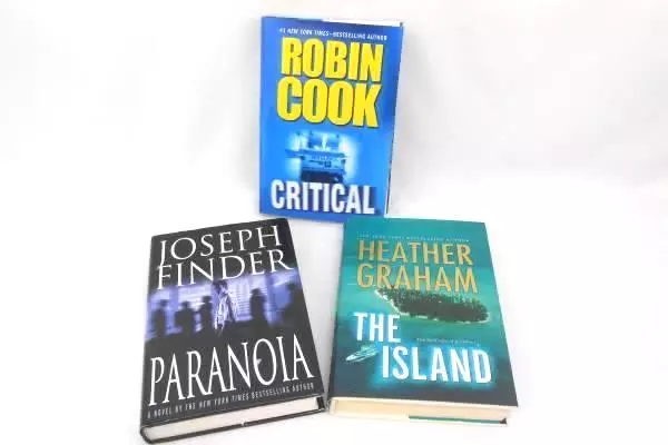 Mixed lot of 3 Hardcover Suspense Action Thriller Novels Books Various Authors