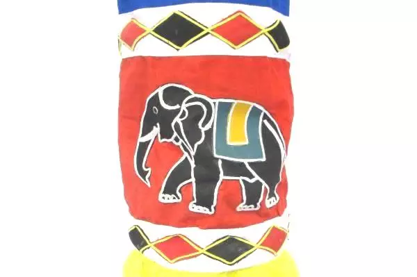 Lot of 2 Vintage Fabric Windsock Asian Flags Elephant Basan Mythological