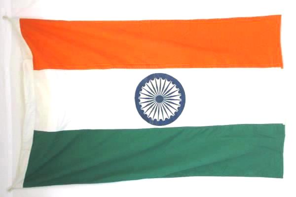Lot of 3 Huge Full Size Flags of India Orange Green White Circle