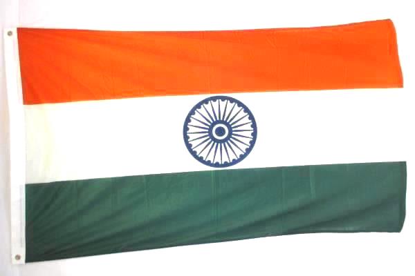 Lot of 3 Huge Full Size Flags of India Orange Green White Circle