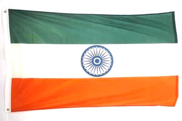 Lot of 3 Huge Full Size Flags of India Orange Green White Circle