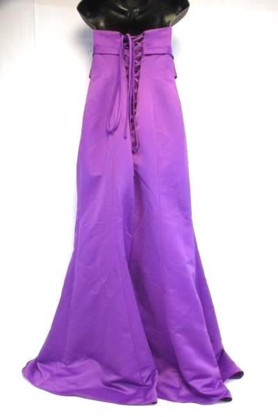 Metoo Purple Stap Bridesmaid Dress Font Bow and Crystals Size 12 Lace Up Back