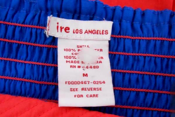 FIRE Los Angeles Strapless Hi-low Dress Elastic Strapless Orange Blue Women's M