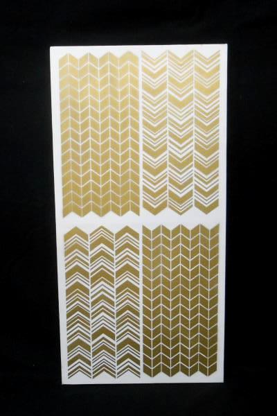 Gold Chevron Pattern Canvas Wall Art 24" x 12" w/ Matching Canvas Basket