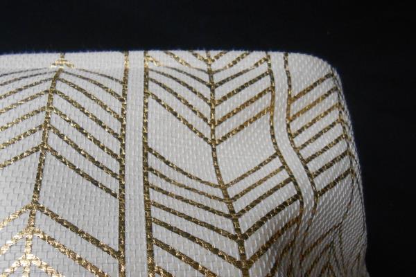 Gold Chevron Pattern Canvas Wall Art 24" x 12" w/ Matching Canvas Basket