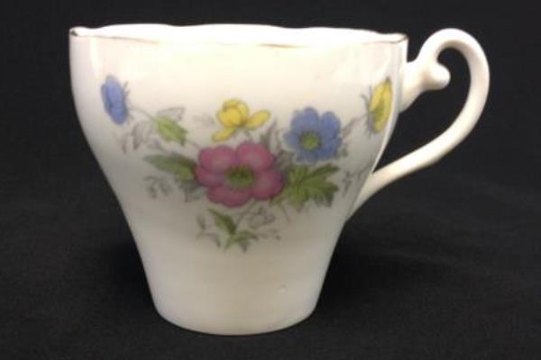 Adderley Bone China Lawley Tea Cup England Pink Blue Yellow Flowers