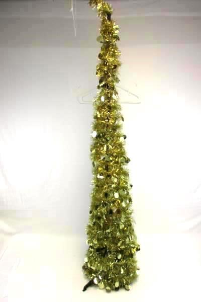 Pair of Two (2) 60" Gold and Blue Decorative Christmas Trees