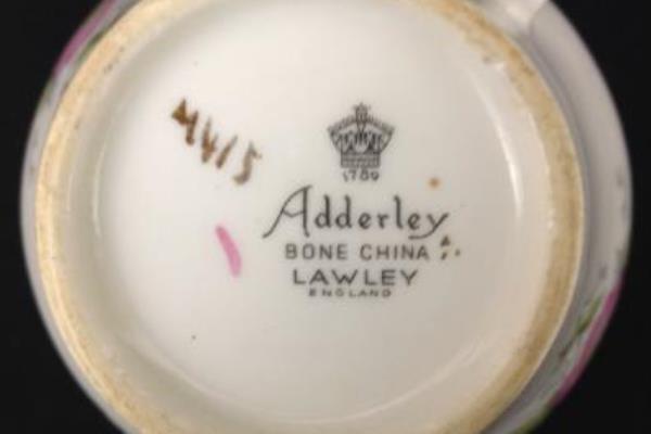 Adderley Bone China Lawley Tea Cup England Pink Blue Yellow Flowers