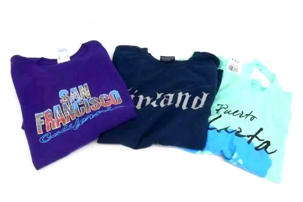 3 Vacation Shirts Tops Puerto Vallarta Mexico Finland San Francisco Womens M