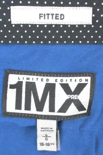 1MX Express Limited Edition Men's Blue Long Sleeve Fitted Button Up Shirt Size L