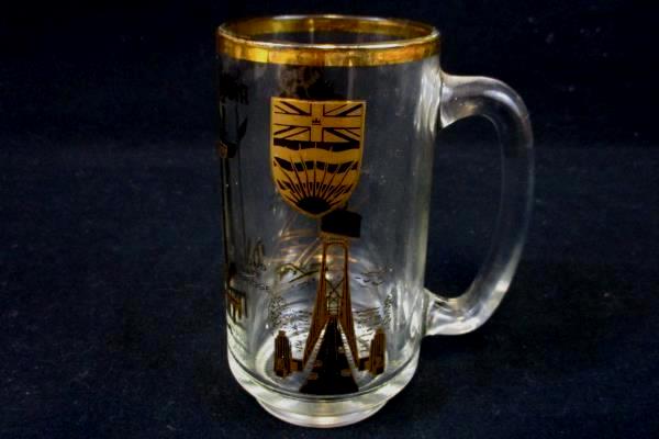 Vintage Canada British Columbia Indian Totem Pole Souvenir Glass Stein Mug