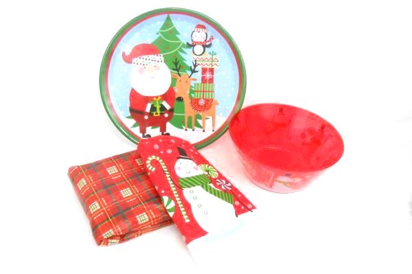 Mix Lot Christmas Holiday Home Decorations Wood Box Lights Wreath Bowl Platter