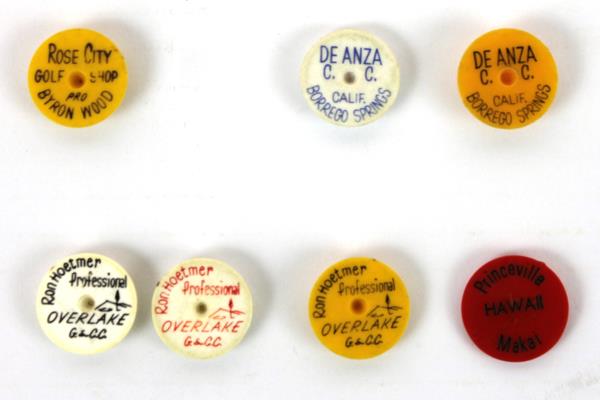 7: Plastic Ron Hoetmer De Anza CC Overlake - Princeville Hawaii Golf Markers