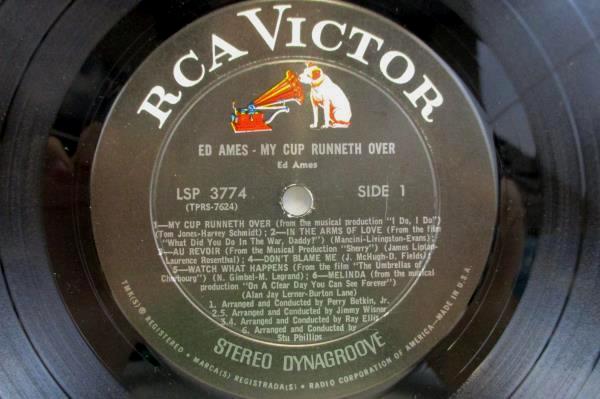 Ed Ames My Cup Runneth Over Record LP Album RCA LSP-3774 Ed Ames Catalog 1967