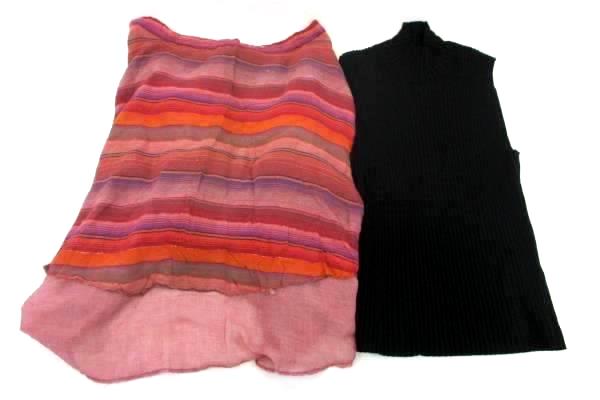 Women's Outfit Little Journey Wrap Skirt And August Silk Sleeveless Black Top XL